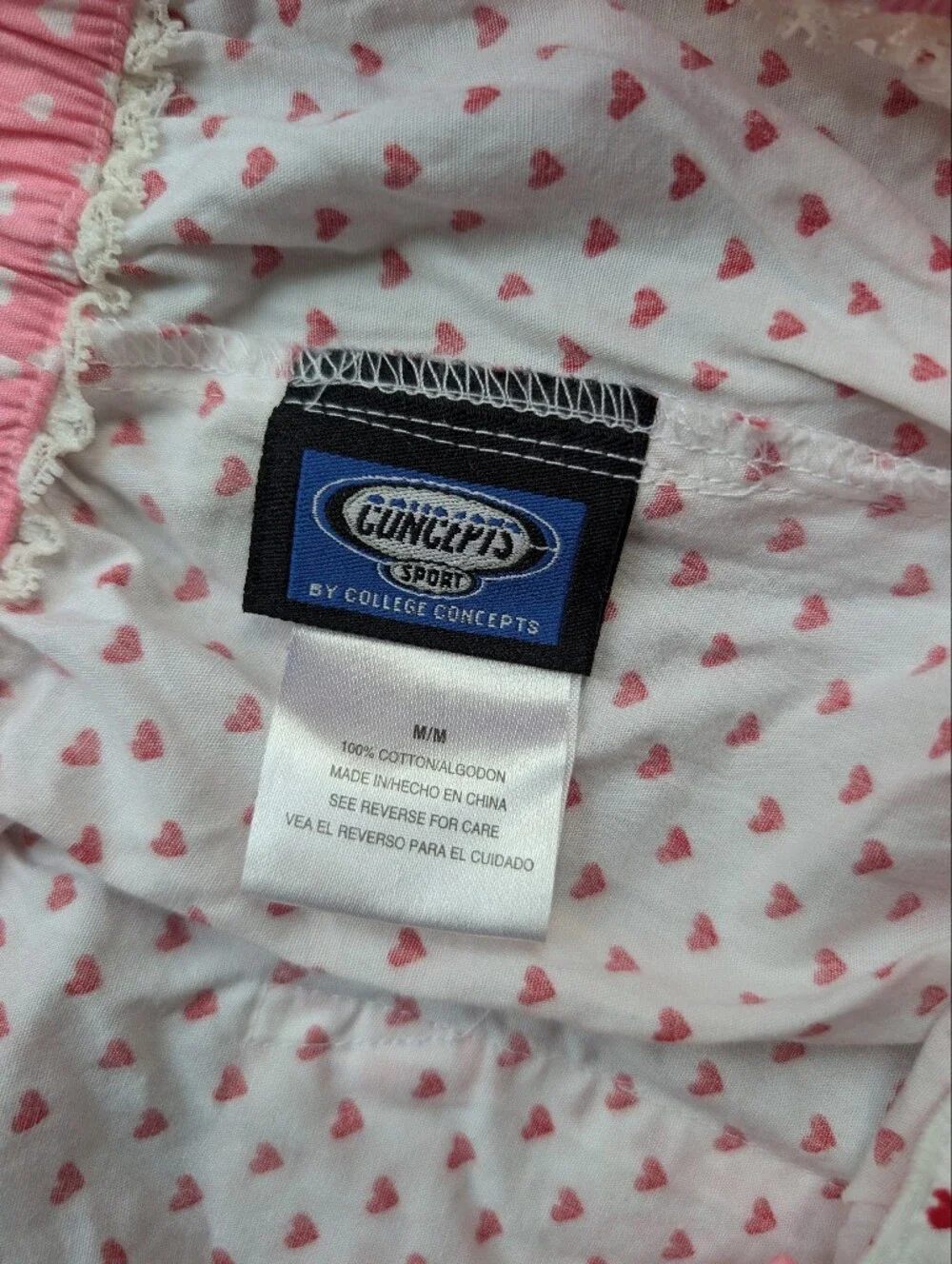 Old Dominion University White Heart Print Pajama Shorts - Juniors Size M